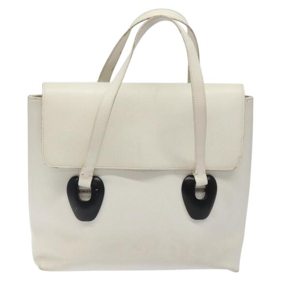 GUCCI Tote Bag Leather White Silver - Picture 2 of 12